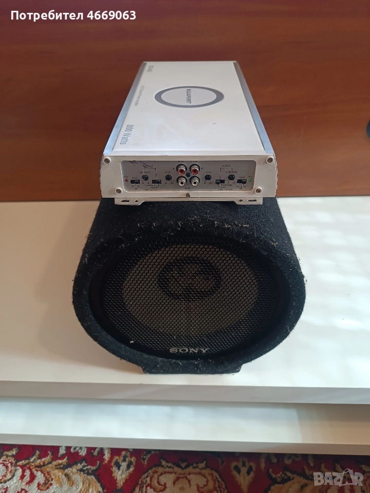 Бас каса за автомобил + усилвател Blaupunkt , снимка 1