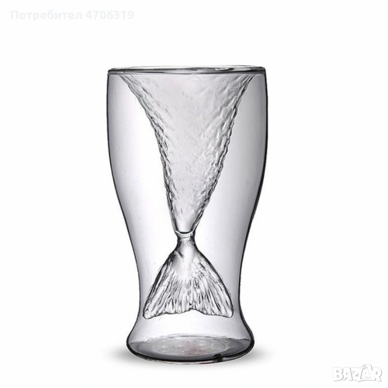 Модерна чаша русалка от боросилекантно стъкло  WSKB3, снимка 1
