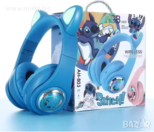 Безжични Bluetooth слушалки Stitch AH-830 сини 60556-1, снимка 1