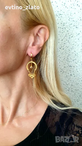 Златни обеци 22К.на цена за 14К, снимка 1