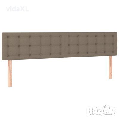 vidaXL Горни табли за легло, 2 бр, таупе, 80x5x78/88 см, плат(SKU:346480, снимка 1