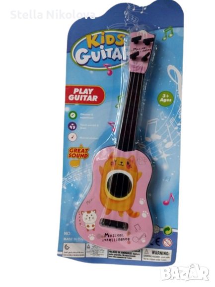 Детска мини розова китара, снимка 1
