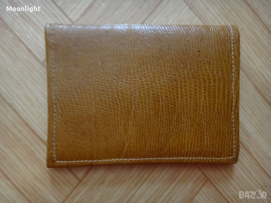 Антика - нов кожен портфейл от едно време, естествена кожа портмоне, соц, ретро, винтидж, старинен, снимка 1