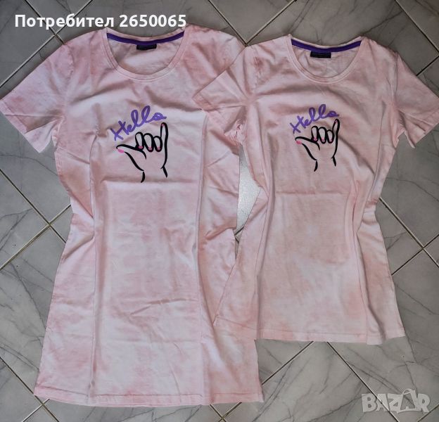 Нови розови еднакви роклички за мама и дъщеря! С/М и 134см., снимка 1