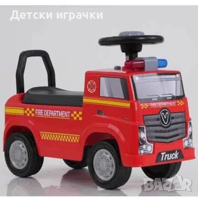 Кола за бутане Пожарна, кракомобил, червен , снимка 1