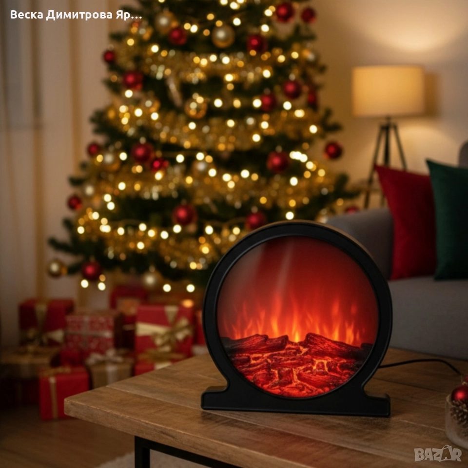 Кръгла декоративна Led камина, снимка 1