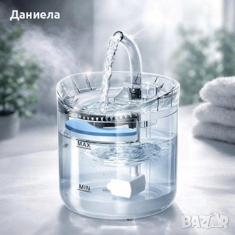 Автоматичен електрически фонтан с функция диспенсър за вода, за домашни любимци, снимка 5 - Други стоки за дома - 53367404