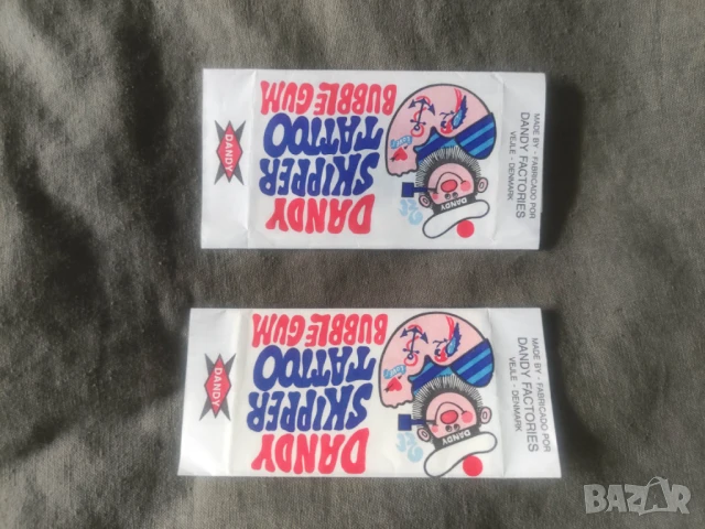 Продавам опаковка и стикер дъвка Dandy Skipper Tattoo Bubble Gum Sticker, снимка 4 - Други ценни предмети - 38070669