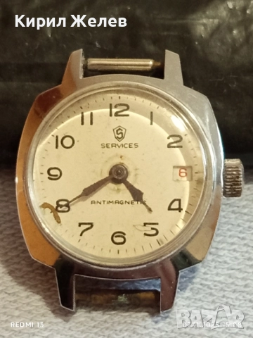 Стар механичен часовник дамски SERVICES ANTI-MAGNETIC работи за КОЛЕКЦИЯ 51500, снимка 2 - Антикварни и старинни предмети - 52332935