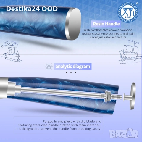 XYJ 7 инча кухненски нож Nakiri професионален неръждаема стомана, снимка 5 - Ножове - 53955754