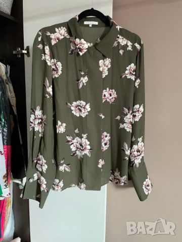 mint & berry Зелена дамска риза на цветя, 42 EU