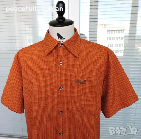 Jack Wolfskin Outdoor - мъжка карирана риза за спорт туризъм и планина размер L, снимка 2 - Ризи - 50837801