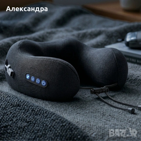 Smart масажна възглавница за врат с топлина и вибрации - моментално успокоение и релакс, снимка 2 - Друга електроника - 54115519