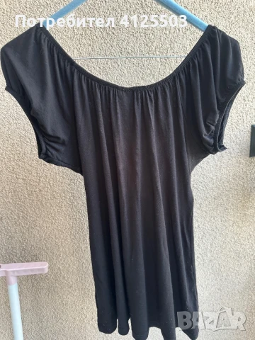 Черна блуза, снимка 2 - Тениски - 51137295