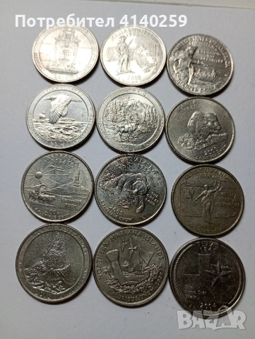 САЩ ЛОТ МОНЕТИ 1/4 КУОРТЪР ДОЛАР 1999 до 2022 г , снимка 2 - Нумизматика и бонистика - 52440546
