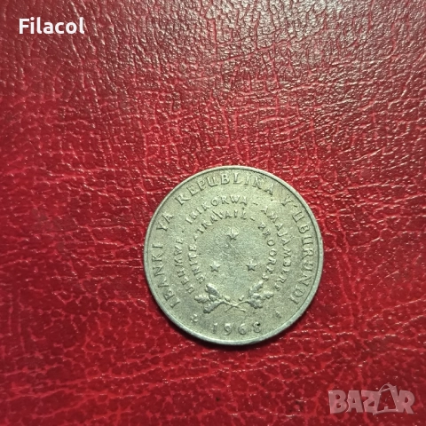 Бурунди 5 франка 1968 година, снимка 2 - Нумизматика и бонистика - 51434468