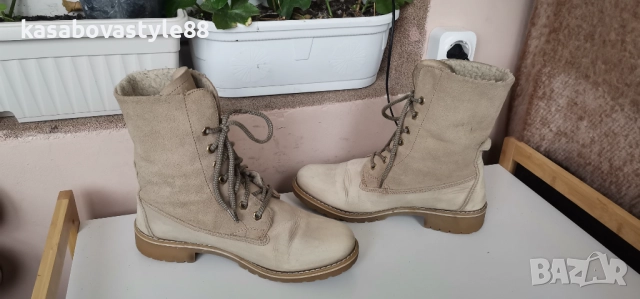 Ботуши Tamaris 39 Естествена кожа и велур , снимка 5 - Дамски ботуши - 52907327