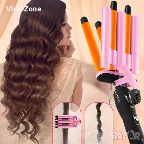 Тройна ретро преса за къдрене на косата. , снимка 6 - Преси за коса - 53490155