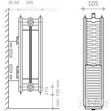 Emtas - Стоманен радиатор Тип 22 PKKP, H600, L1000, снимка 2 - Други - 51114463