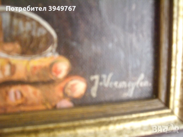 Стара картина ,масло върху платно., снимка 4 - Картини - 50658391