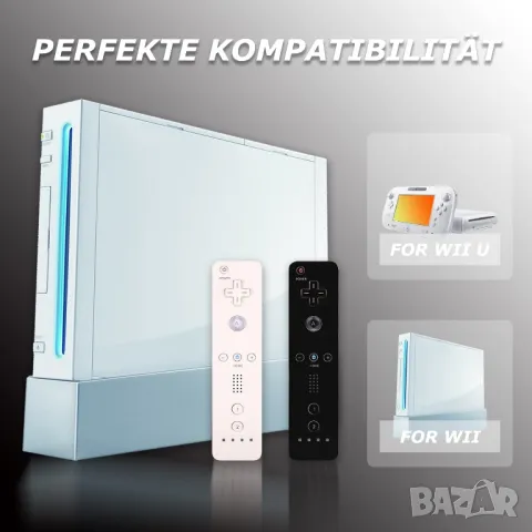 Nintendo Wii, Wii U remote 2бр контролери, бял и черен, снимка 4 - Аксесоари - 49033872