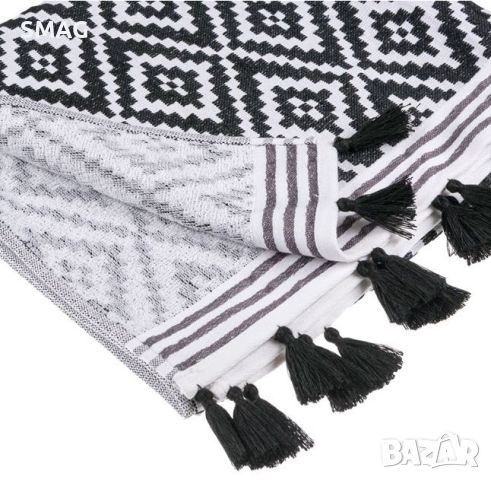 Плажна кърпа (хавлия) White Black Diamont Tassels 150x75 см, снимка 2 - Други - 46370773