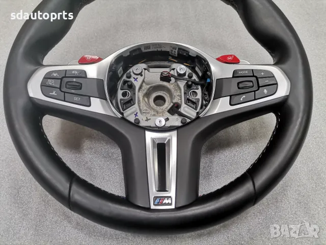 M Sport Черен Спортен Волан BMW X5M X6M M5 F90 M8 F91 F92 F93 F95 F96, снимка 4 - Части - 47066755