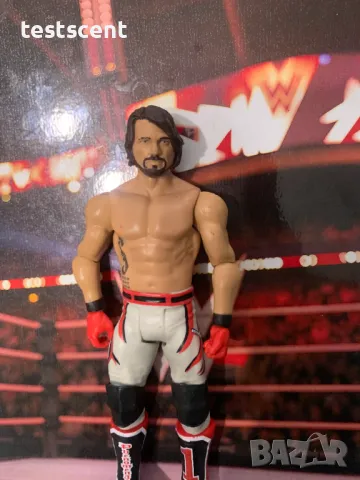 Екшън фигура WWE AJ Styles Ей Джей Стайлс Mattel Basic Figure играчка white&red, снимка 8 - Фигурки - 48828967