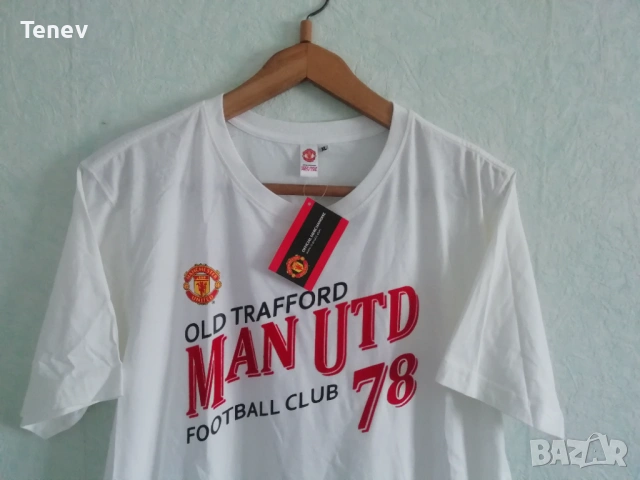 Manchetser United нова оригинална бяла памучна тениска Манчестър Юнайтед размер XL Old Trafford, снимка 3 - Тениски - 53061082