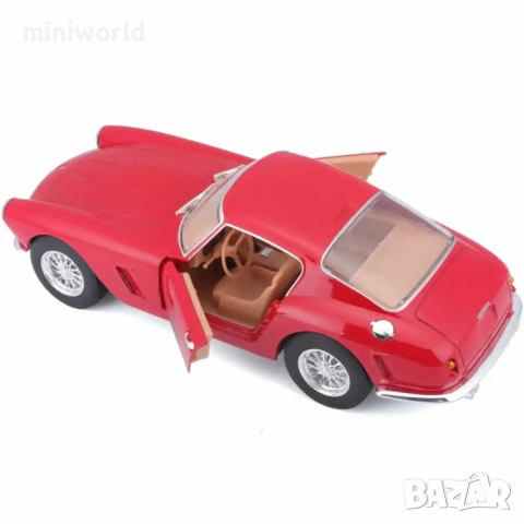 Ferrari 250 GT Berlinetta Passo Corto - мащаб 1:24 на bBurago моделът е нов в кутия, снимка 5 - Колекции - 54280440