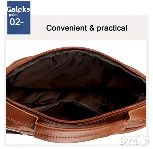 Мъжка голяма, професионално/ежедневно бизнес чанта / Кафява естест. кожа!, снимка 5 - Чанти - 53101821