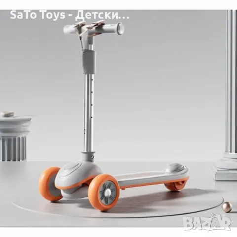 Музикална сгъваема детска тротинетка зелен,сив,черен,бял, снимка 2 - Детски велосипеди, триколки и коли - 49871203