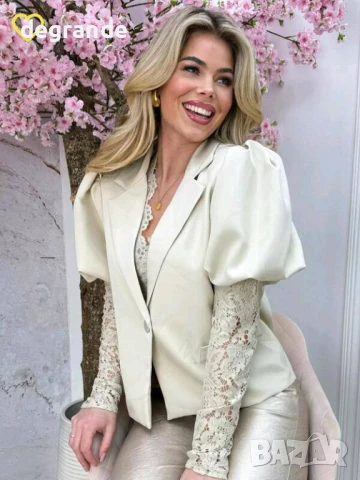 Дамско сако с плетени ръкави