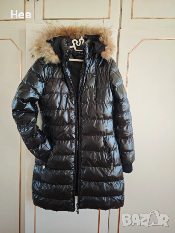 Дълго яке с естествен пух 