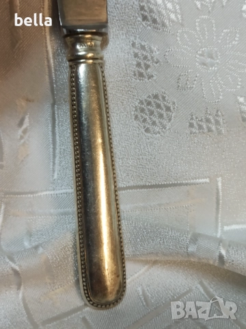 Стар сребърен нож с дължина 20,5 см маркировка за сребро ,общи тегло 58 грама , снимка 5 - Антикварни и старинни предмети - 52676279