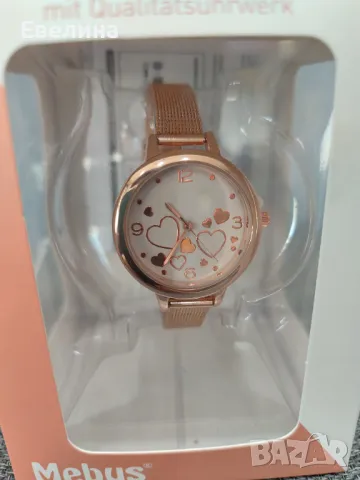 Нов! Дамски часовник с качествен механизъм Mebus цвят розово злато