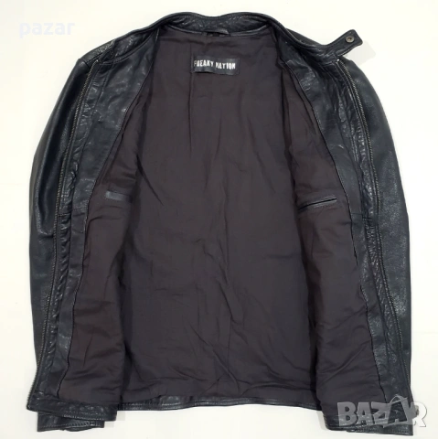 Freaky Nation Мъжко Кожено Яке Естествена Кожа M-L, снимка 8 - Якета - 53598772