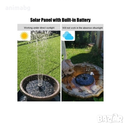 ANIMABG Комплект кръгъл слънчев фонтан с 4 дюзи, 16 см, снимка 6 - Други - 51480325