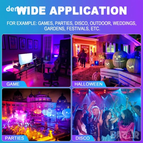 Willpower 2 броя X 100W Smart RGB LED прожектор, 10000lm, приложение, IP66, снимка 7 - Лед осветление - 51181812