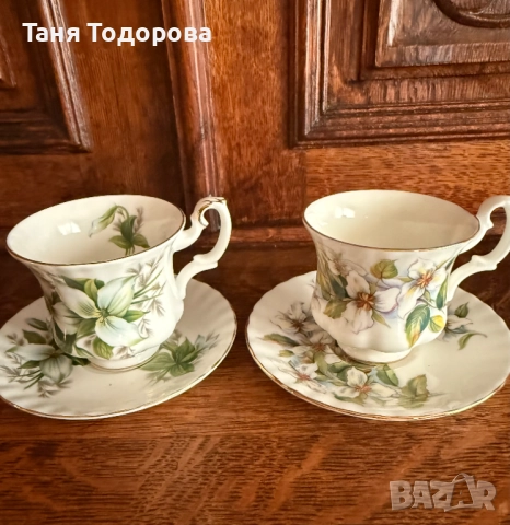 2 чашки за кафе с подложни чинийки Royal Albert