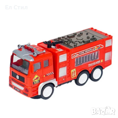 Пожарна кола със светлини и звуци Fire Truck, снимка 6 - Коли, камиони, мотори, писти - 53586521
