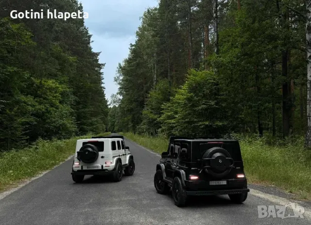 Двуместна джип G63 4X4 24V батерия,MP3, с меки гуми с Кожена седалка, снимка 13 - Детски велосипеди, триколки и коли - 46818842