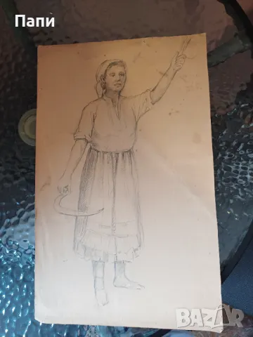 Рисунка молив от Коста Петров 1894-1973, снимка 2 - Картини - 49860969