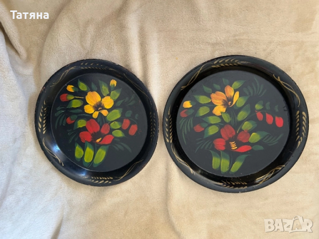 Подноси, табли ръчно рисувани руски, винтидж