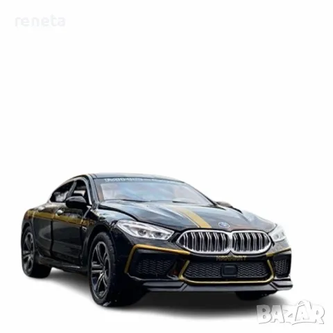 Играчка Кола, Тип BMW MH8, Метален, Звук и светлина, Черен, 1:32, Без кутия, снимка 1 - Коли, камиони, мотори, писти - 47067086