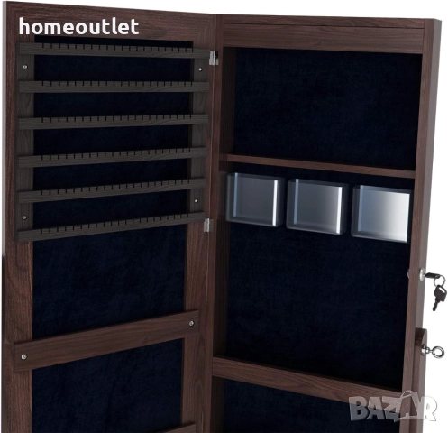 ПРОМОЦИЯ Органайзер за бижута и козметика с вградено огледало и заключващ механизъм QHX-003-DE, снимка 4 - Шкафове - 52824804