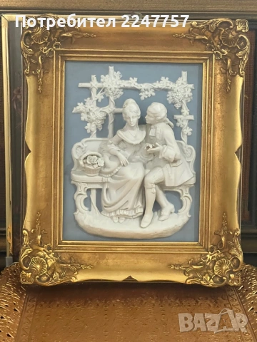 Луксозно порцеланово пано „Alt Meissen Art“ – Сцена от Сансуси, Дрезден, снимка 2 - Други стоки за дома - 53062076