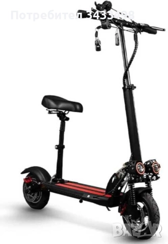 Супер бързият електрически  сгъваем скутер в черно с червено, снимка 3 - Други спортове - 52010346