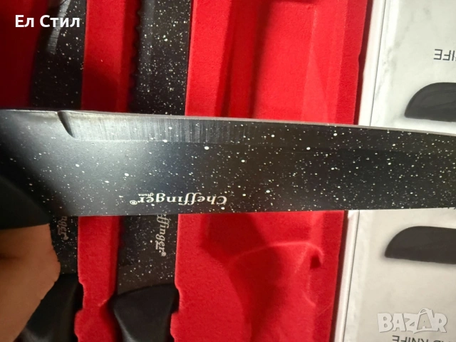 Комплект кухненски н о ж о в е Cheffinger MB09 – 6 части с мраморно покритие и магнитна кутия, снимка 9 - Прибори за хранене, готвене и сервиране - 53567256