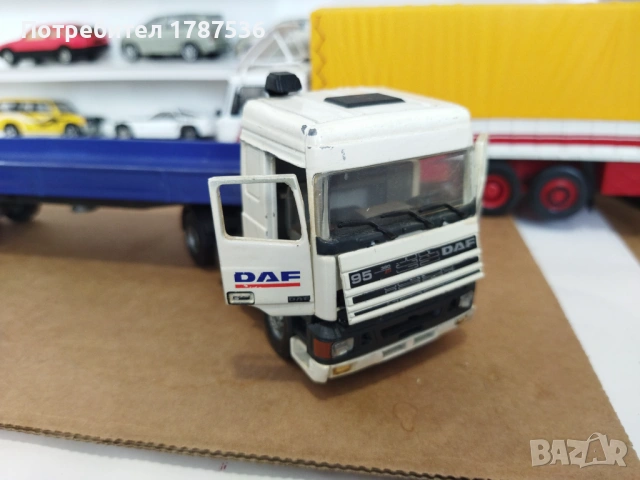 Е1:50 Tekno DAF 95 380 ATi C/Reboque,,,30евро ,състояние видимо от снимките -гумит имат следи от зал, снимка 7 - Колекции - 54204327